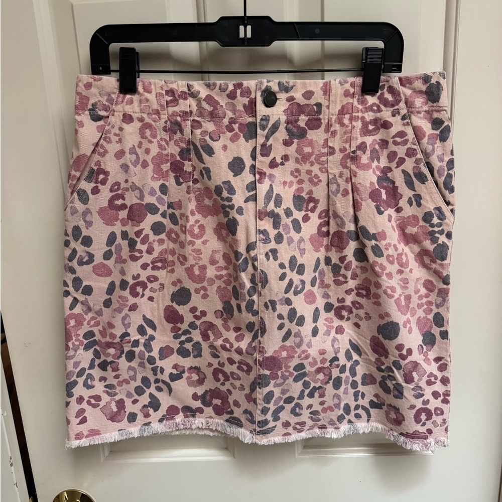 Skies Are Blue Pink Animal Print Mini Skirt